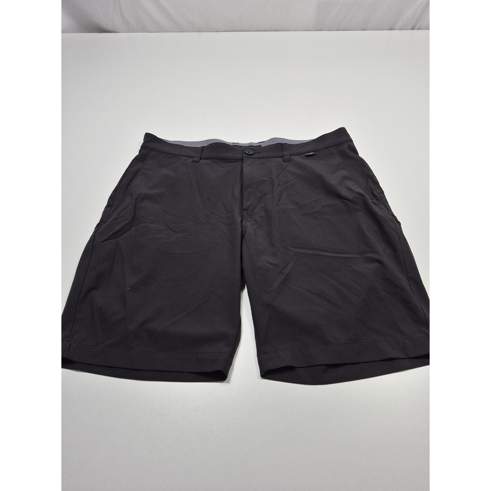 Travis Mathew Wanderlust Shorts Mens 36 Black Chino Stretch Golf Casual